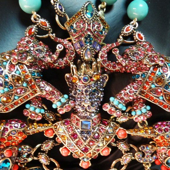 SHOWSTOPPER Signed HEIDI DAUS "Court Of Critters" Grande Crystal Necklace New Wi - Picture 4 of 7